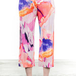 Pleats Please Issey Miyake Plissee 7/8 Hose Print PETAL WALTZ pink
