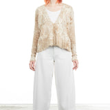AVANT TOI Damen Cardigan mit Strick-Applikationen beige braun