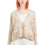AVANT TOI Damen Cardigan mit Strick-Applikationen beige braun