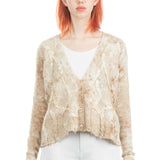 AVANT TOI Damen Cardigan mit Strick-Applikationen beige braun