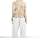 AVANT TOI Damen Cardigan mit Strick-Applikationen beige braun