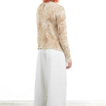 AVANT TOI Damen Cardigan mit Strick-Applikationen beige braun