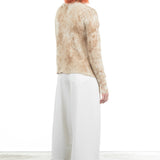 AVANT TOI Damen Cardigan mit Strick-Applikationen beige braun