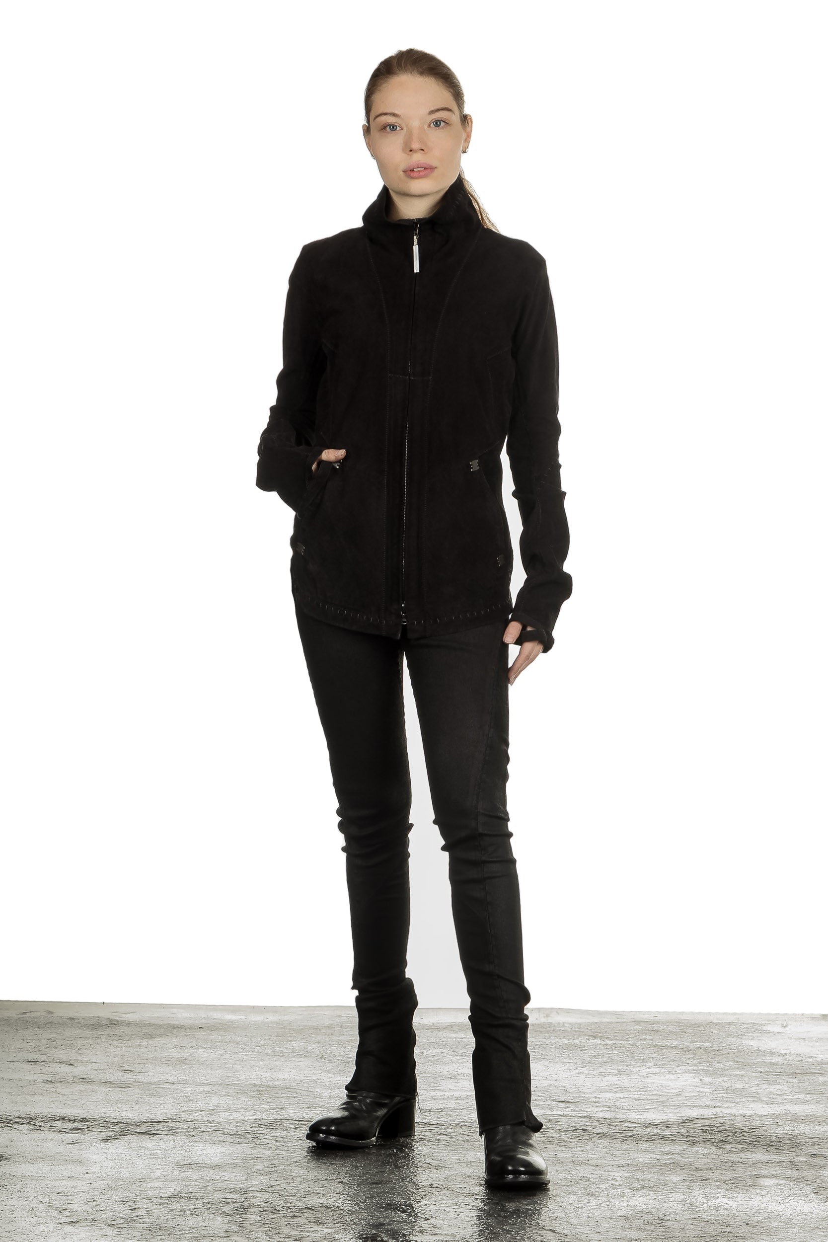 Isaac Sellam Damen Leder Jacke schwarz
