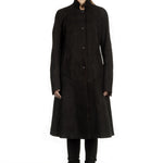 Isaac Sellam Damen Leder Mantel schwarz