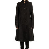 Isaac Sellam Damen Leder Mantel schwarz