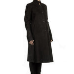 Isaac Sellam Damen Leder Mantel schwarz