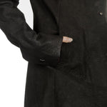 Isaac Sellam Damen Leder Mantel schwarz