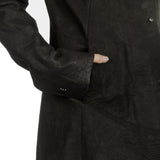 Isaac Sellam Damen Leder Mantel schwarz