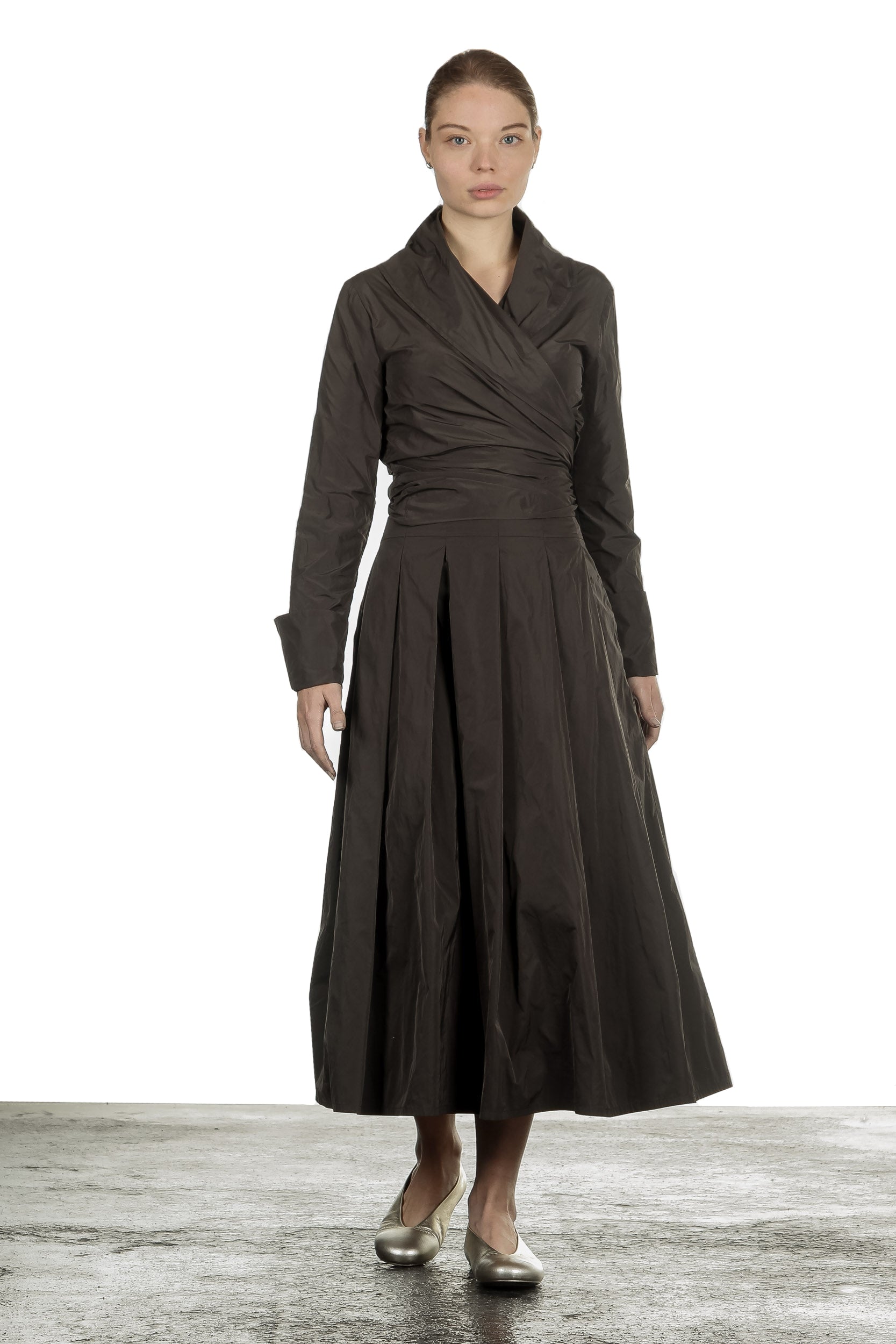 Katharina Hovman Damen Wickelbluse khaki
