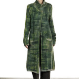 F Cashmere Damen Strickmantel grün