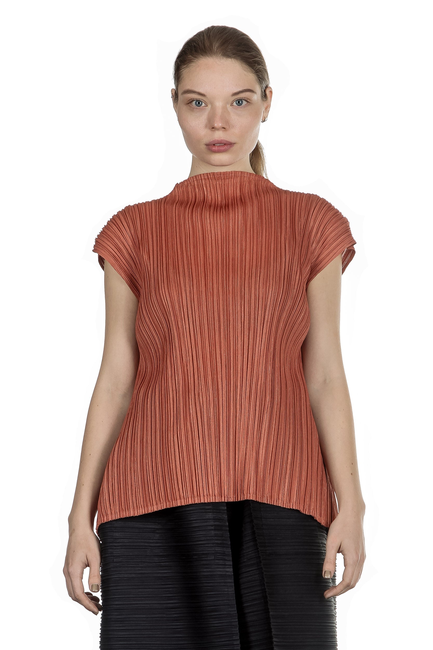 Pleats Please Issey Miyake Plissee Top kupfer