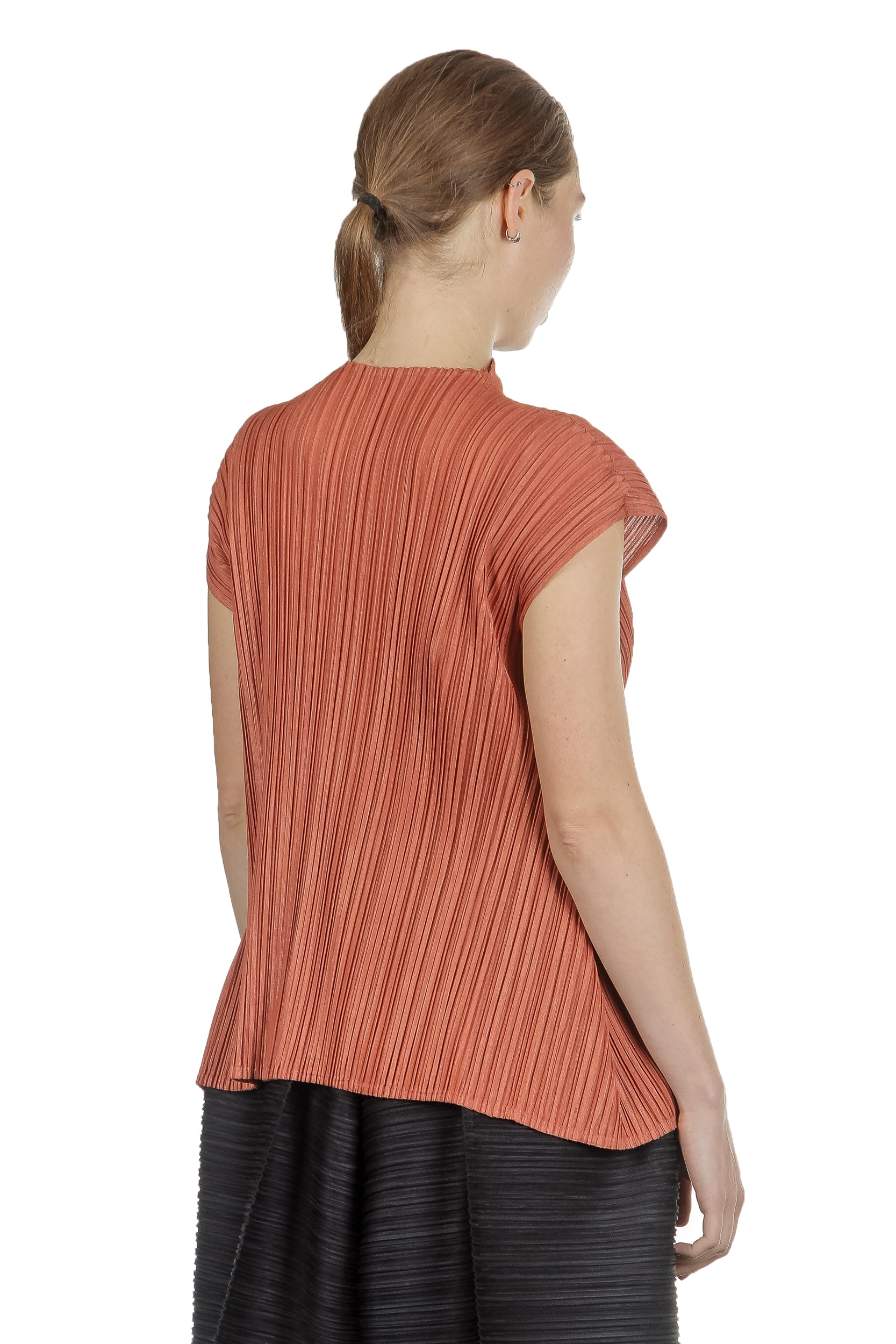 Pleats Please Issey Miyake Plissee Top kupfer
