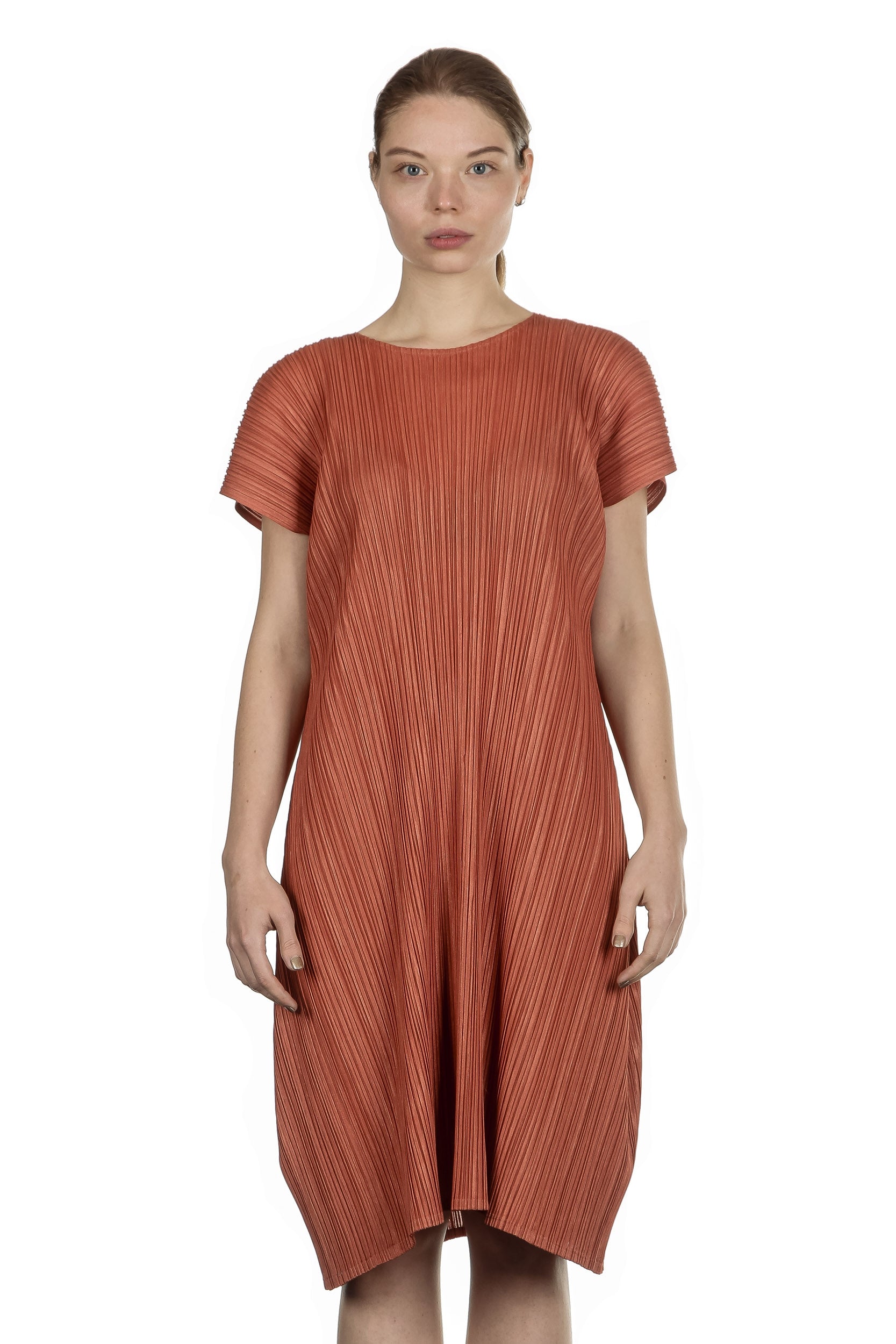 Pleats Please Issey Miyake Plissé Avantgarde Kleid kupfer