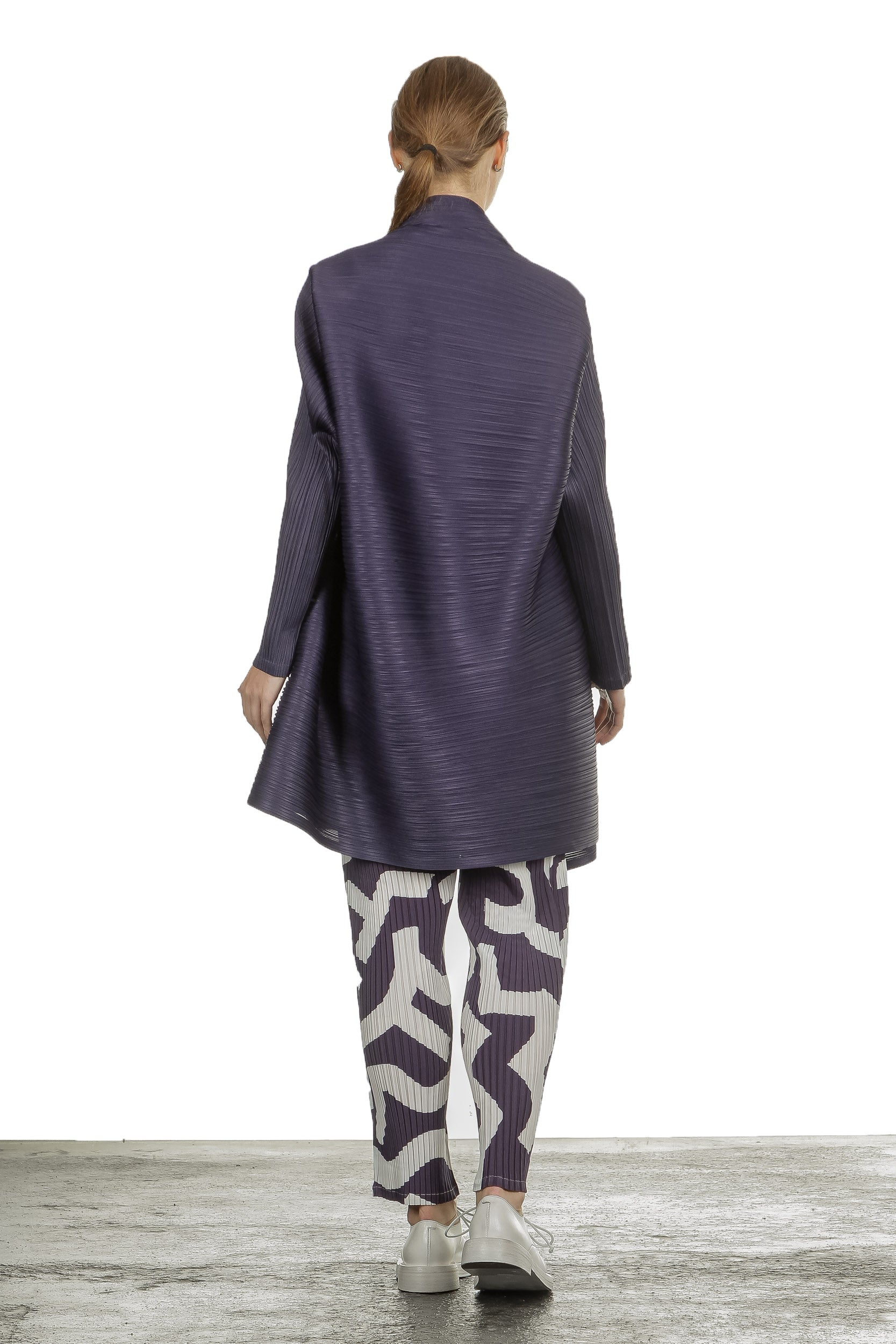 Issey Miyake Plissee Hose blau weiß