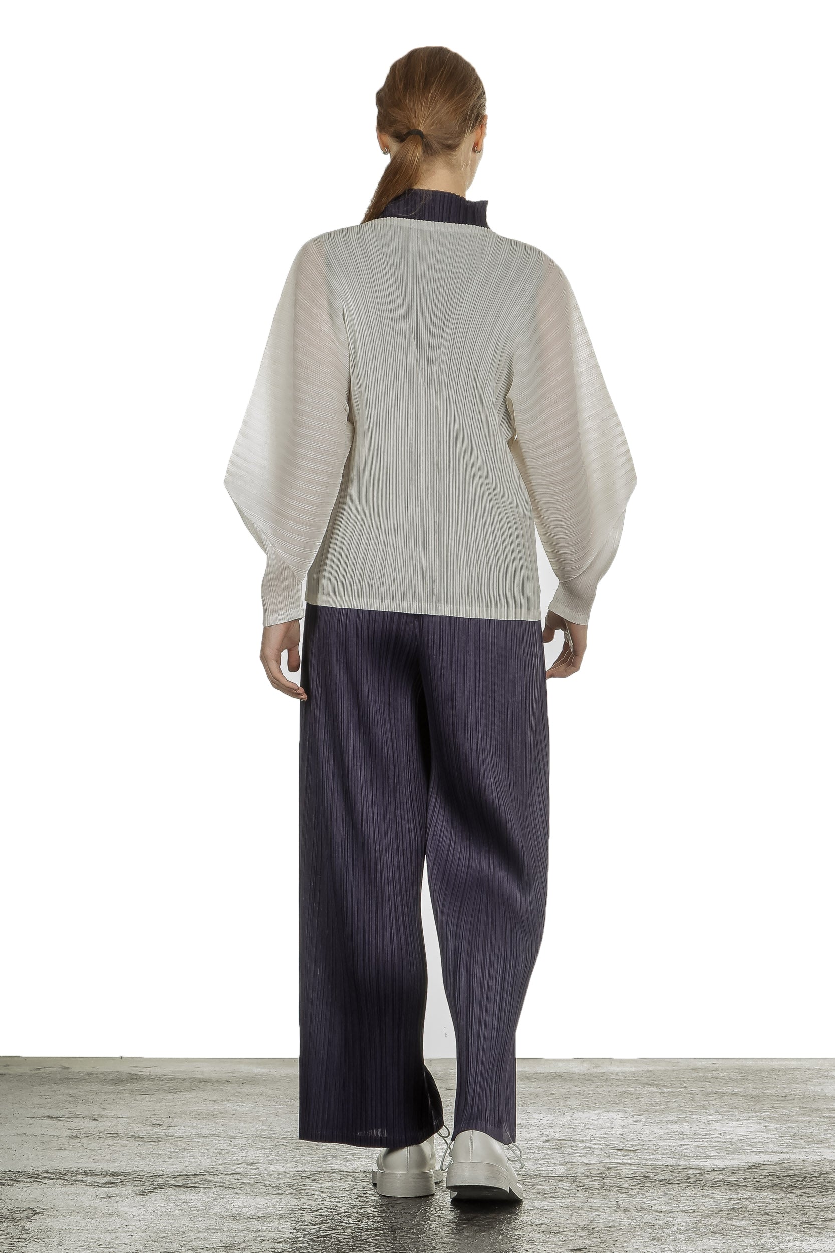 Pleats Please Issey Miyake Plissee Cardigan weiß
