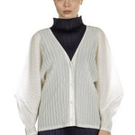 Pleats Please Issey Miyake Plissee Cardigan weiß