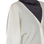 Pleats Please Issey Miyake Plissee Cardigan weiß