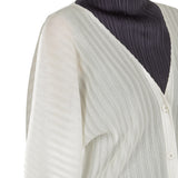 Pleats Please Issey Miyake Plissee Cardigan weiß