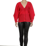 Pleats Please Issey Miyake Plissee Cardigan rot