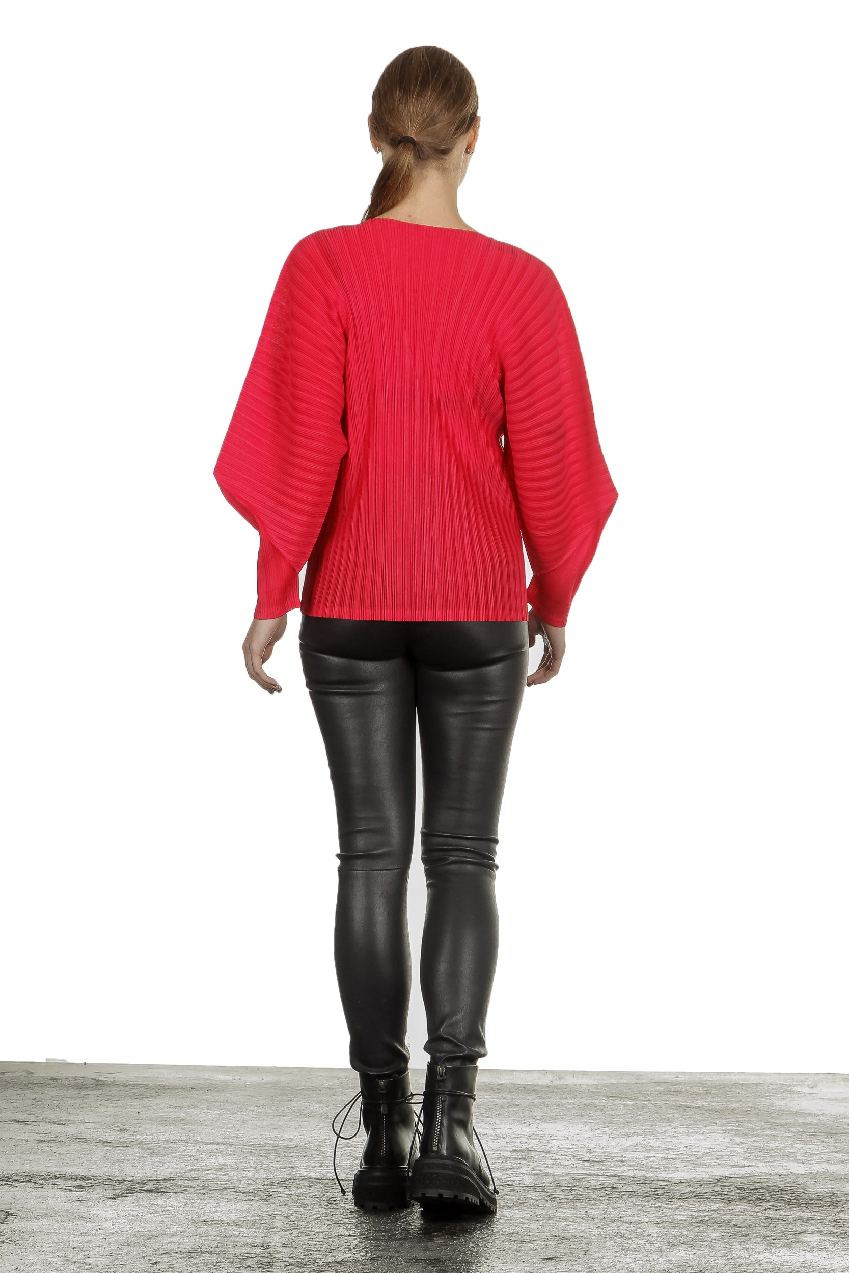 Pleats Please Issey Miyake Plissee Cardigan rot