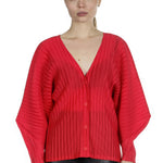 Pleats Please Issey Miyake Plissee Cardigan rot