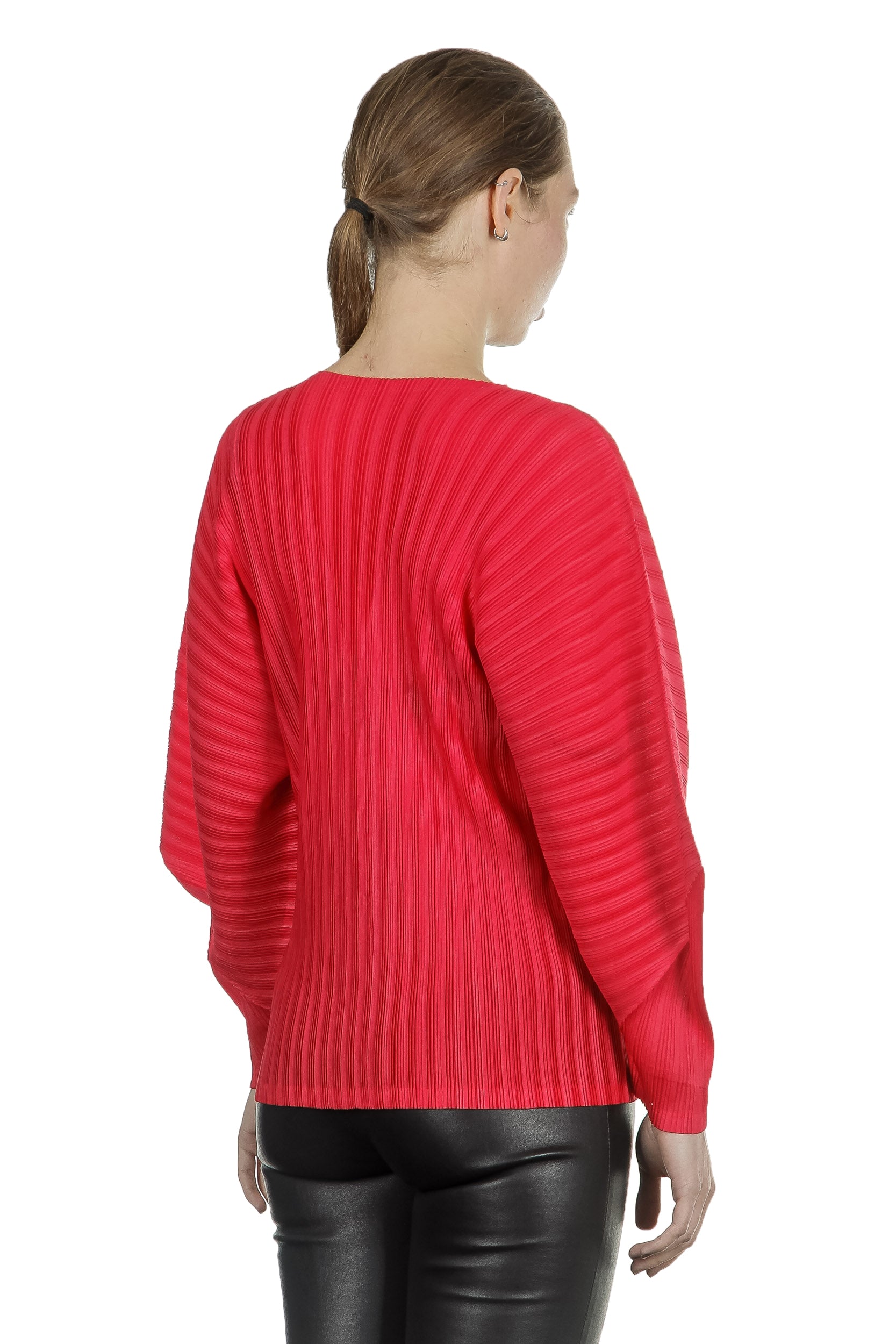 Pleats Please Issey Miyake Plissee Cardigan rot