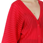 Pleats Please Issey Miyake Plissee Cardigan rot