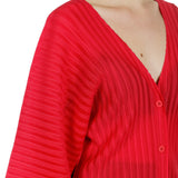 Pleats Please Issey Miyake Plissee Cardigan rot