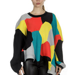 Issey Miyake Damen Pullover Plisseestrick multicolour