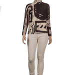 DROMe Damen Avantgarde Leder Hose beige