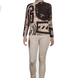 DROMe Damen Avantgarde Leder Hose beige