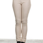 DROMe Damen Avantgarde Leder Hose beige