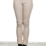 DROMe Damen Avantgarde Leder Hose beige