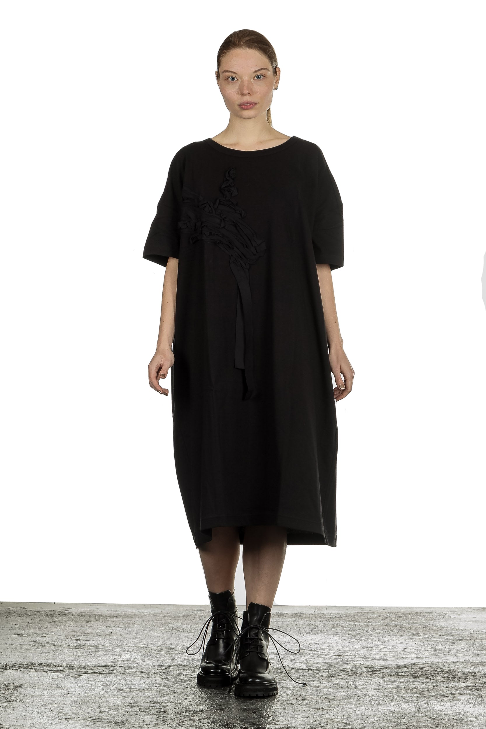 Y's Yohji Yamamoto Damen Avantgarde T-Shirt-Kleid schwarz