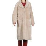 DROMe Damen Lammfell Wende Mantel beige