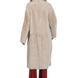 DROMe Damen Lammfell Wende Mantel beige