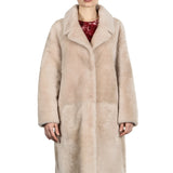 DROMe Damen Lammfell Wende Mantel beige
