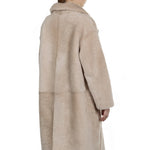 DROMe Damen Lammfell Wende Mantel beige