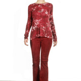 DROMe Damen Leder Hose rot 