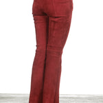 DROMe Damen Leder Hose rot 