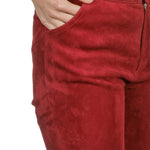 DROMe Damen Leder Hose rot 