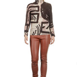 DROMe Damen Leder Hose braun
