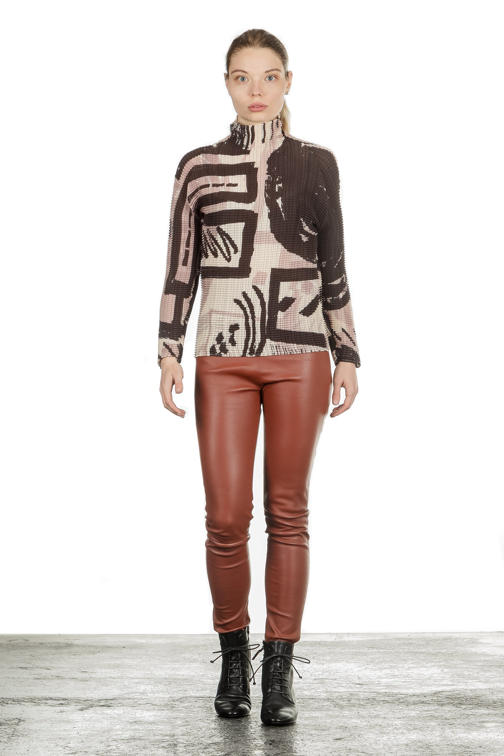 DROMe Damen Leder Hose braun
