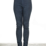 DROMe Damen Leder Leggings indigo