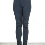 DROMe Damen Leder Leggings indigo