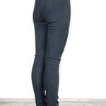 DROMe Damen Leder Leggings indigo