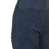 DROMe Damen Leder Leggings indigo