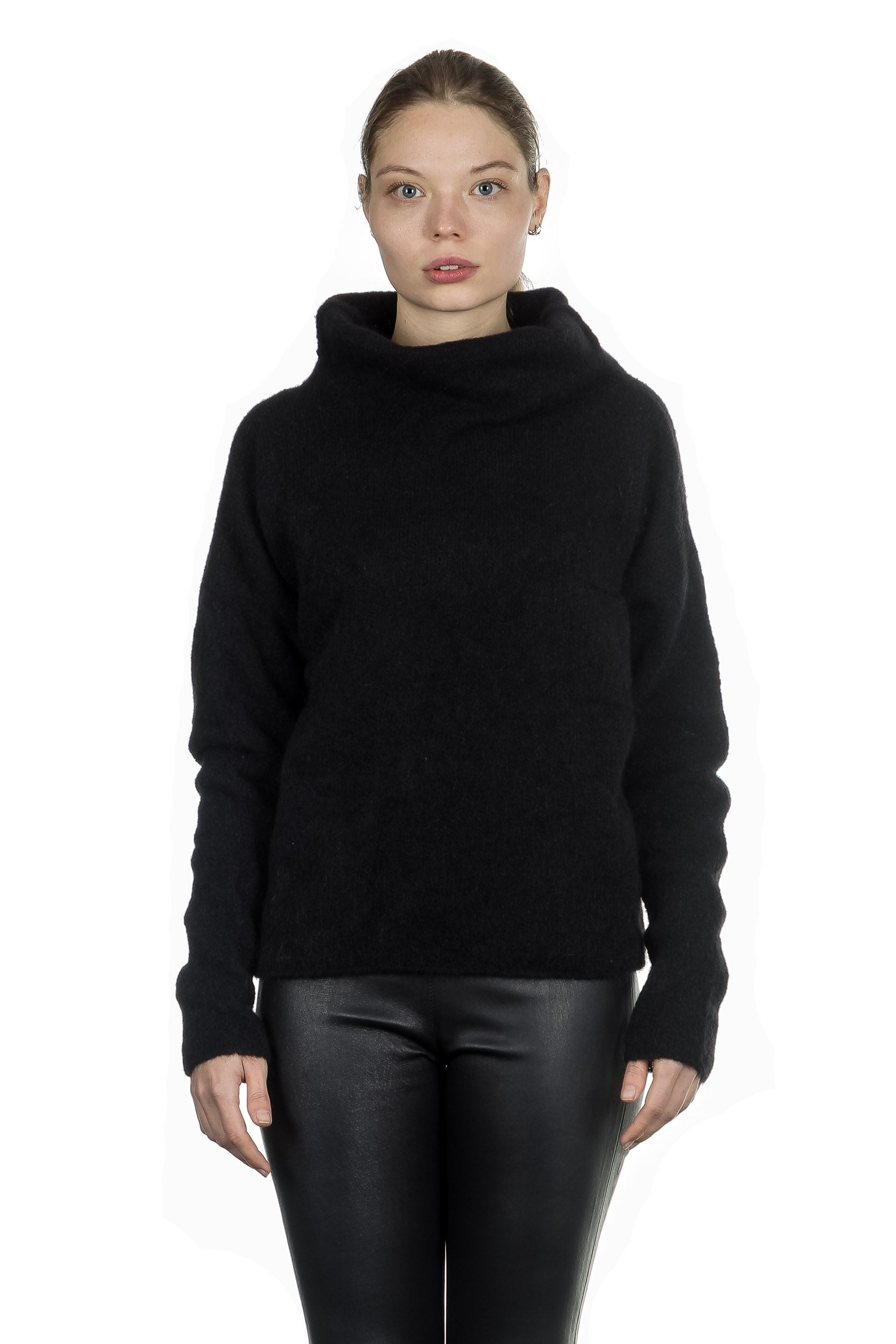 Sarah Pacini Rollkragen Pullover schwarz