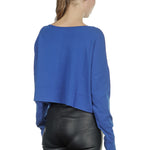 Sarah Pacini Damen Cropped Longsleeve Pullover blau
